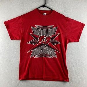Vintage Tampa Bay Buccaneers Shirt Mens M Medium Logo 7 Red Graphic Short Sleeve